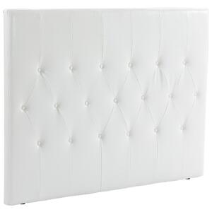 HOMCOM Spătar Pat Matrimonial Capitonată cu Design cu Nasturi, Căpătâi Pat din Piele PU și MDF, 160x7x120 cm, Alb | Aosom Romania
