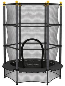 HOMCOM Trambulină Elastică pentru Copii 3-10 Ani cu Plasă de Siguranță și Țevi Capitonate, Ø140 x 190 cm, Negru | Aosom Romania