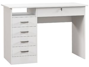 HOMCOM Birou Modern cu 5 Sertare, Birou cu Sertare și Compartiment Deschis pentru Biroul de Acasă și Studiu, 110x50x76 cm, Alb | Aosom Romania
