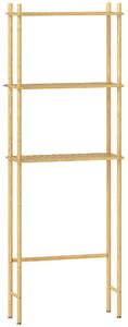 HOMCOM Unitate de Depozitare Deasupra Toaletei din Bambus cu 3 Rafturi, 63,5x25,5x181 cm, Lemn Natural | Aosom Romania
