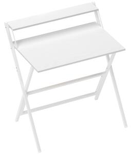 HOMCOM Birou Pliabil cu Poliță pentru Monitor, 81.5x62x86.5 cm Alb | Aosom Romania