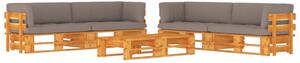 Set mobilier paleți, 6 piese, maro miere, lemn de pin tratat