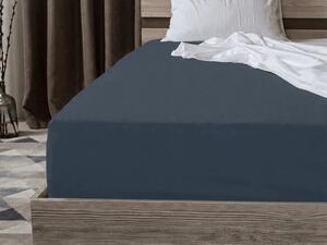Cearsaf din bumbac cu elastic STANDARD 90 x 200 cm albastru-cenusiu