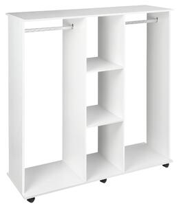 HOMCOM Dulap cu 5 Rafturi și 6 Roți, 120x40x128 cm, Negru | Aosom Romania