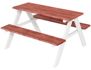 Outsunny Set Masă de Picnic pentru Copii, Masă și Băncuțe din Lemn, Mobilier de Grădină pentru Copii, Jocuri de Exterior, Vârsta 3-8 Ani, Maro | Aosom Romania