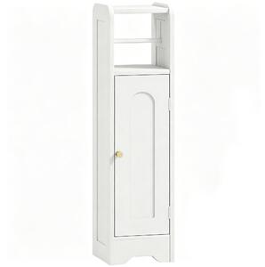 HOMCOM Dulap Compact pentru Baie cu Suport Hârtie Igienică - Alb | Aosom Romania