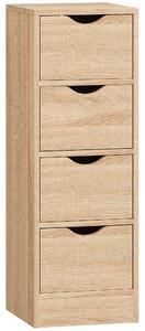 HOMCOM Dulap de Baie Compact cu 4 Sertare și Mânere Sculpatate, Stil Nordic | Aosom Romania
