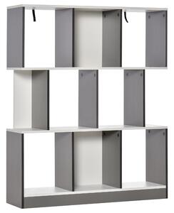 HOMCOM Bibliotecă Mobilă cu 8 Rafturi pentru Sufragerie și Dormitor, 100x24x124 cm, Gri Închis | Aosom Romania