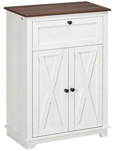 HOMCOM Bufet de depozitare cu multiple spații de depozitare, 2 uși cu raft reglabil, 1 sertar, 60L x 30Ad x 87,5Î cm | Aosom Romania