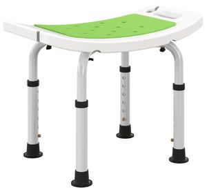 HOMCOM Taburet pentru Duș din Aluminiu și Plastic Antiderapant, Reglabil 6 Niveluri 39-52cm, Verde | Aosom Romania