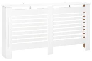 HOMCOM Mască de Calorifer cu Lamele și Raft din Lemn Alb 172x19x81 cm | Aosom Romania