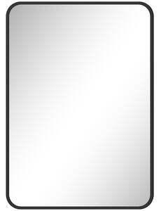 HOMCOM Oglindă de baie cu ramă metalică și agățătoare, 50x2.5x70 cm, negru | Aosom Romania