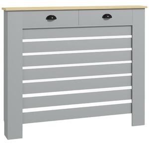HOMCOM Acoperiș pentru calorifer din MDF cu doghe, cu 2 sertare, 111x19x95.5 cm, Gri | Aosom Romania