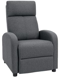 HOMCOM Fotoliu Relax și Reclinabil la 135° cu Suport de Picioare în Material Textil, 69x87x100.5 cm, Gri | Aosom Romania