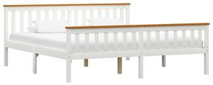 Cadru de pat cu 2 sertare, alb, 180 x 200 cm, lemn masiv pin