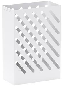 HOMCOM Suport pentru Umbrele cu Tavă pentru Colectarea Picăturilor și 4 Cârlige, 28x14x41 cm, Alb | Aosom Romania