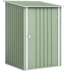 Outsunny Căsuță de Grădină 0,92m² din Oțel Galvanizat, Depozit pentru Unelte cu Ușă Blocabilă, Acoperiș Înclinat, 100x104x160 cm, Verde Deschis | Aosom Romania