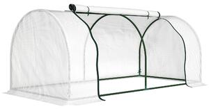 Outsunny Seră de Grădină cu Ferestre Rulabile, Husă Plastic Anti-UV, 200 x 100 x 80 cm, Alb | Aosom Romania