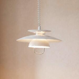 Lindby Lampă suspendată Nadija, alb, 43 cm, reglabilă pe înălțime, E27, reglabil, Alb, Bucătărie, Metal, Scandinavă