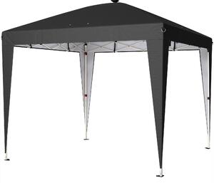 Outsunny Gazebo 3x3 m Pliabil Pop Up cu Înălțime Reglabilă, UV50+, Gazebo de Grădină cu Lumină Centrală și USB, Telecomandă, Geantă de Transport, pentru Exterior, Camping, Petreceri, Negru | Aosom Romania