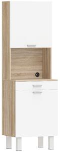 HOMCOM Mobilier Bucătărie 174 cm cu Sertar, Rafturi, Blat și Orificiu pentru Cabluri | Aosom Romania
