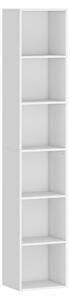 HOMCOM Bibliotecă Autoportantă și care Economisește Spațiu, 30x24x159 cm, Culoare Alb | Aosom Romania
