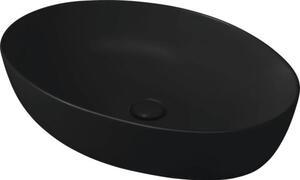Lavoar pe blat Jungborn KALEN 62,5x42 cm cu dop ceramic negru mat