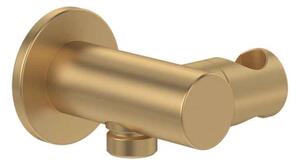 Cot racord Villeroy&Boch, Universal Showers, rotund cu suport duș, brushed gold