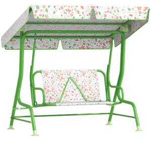 AIYAPLAY Leagăn pentru Copii cu Copertină Reglabilă și Centură de Siguranță, 120x112x75 cm, Verde | Aosom Romania