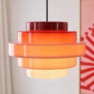 ALDEX Lampă suspendată Filo, roșie, Ø 28 cm, sticlă, reglabil, Roșu, Camera de zi / sufragerie, Sticlă, Scandinavă
