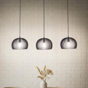 Lindby lampă suspendată Jusra, negru, metal, 3 becuri, 99cm, reglabil, Negru, Camera de zi / sufragerie, Metal, Modern