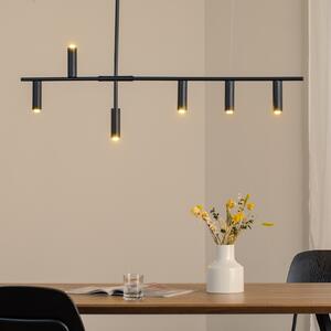 ALDEX Lampă suspendată Trevo 6 All Black, metal, negru, GU10, reglabil, Negru, Camera de zi / sufragerie, Metal, Modern, glob