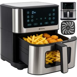 Friteuză cu aer cald Air Fryer Ruhhy 8L - Friteuză fără ulei cu 10 programe și ecran tactil LED