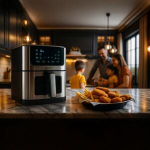 Friteuză cu aer cald Air Fryer Ruhhy 8L - Friteuză fără ulei cu 10 programe și ecran tactil LED