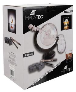 Set cadou pentru whisky Glob Pământesc Malatec - Carafe 850ml cu corabie, 2 pahare, suport lemn