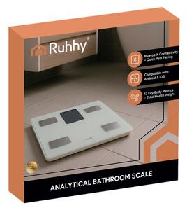 Cântar corporal inteligent Smart Ruhhy - Cu conexiune Bluetooth (Feelfit), până la 226 kg, alb