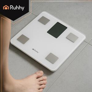 Cântar corporal inteligent Smart Ruhhy - Cu conexiune Bluetooth (Feelfit), până la 226 kg, alb