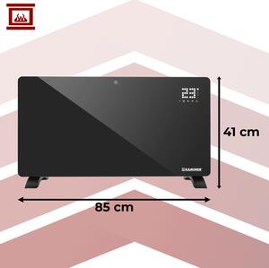 Panou radiant din sticlă cu infraroșu Kaminer Zelva 2500W - Cu control Wi-Fi și telecomandă