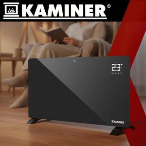 Panou radiant din sticlă cu infraroșu Kaminer Zelva 2500W - Cu control Wi-Fi și telecomandă