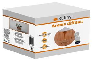 Umidificator de aer și difuzor aromaterapie Ruhhy 400ml - Cu telecomandă și 7 culori LED