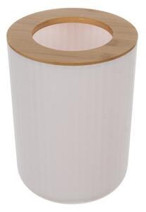 Set accesorii de baie Ruhhy - 6 piese cu detalii din bambus natural, alb