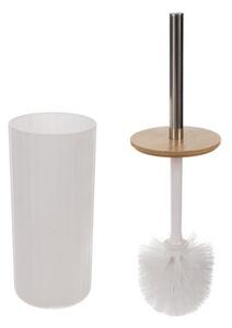 Set accesorii de baie Ruhhy - 6 piese cu detalii din bambus natural, alb