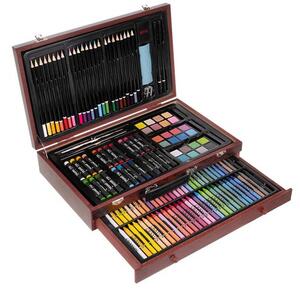 Set de pictură și desen Maaleo Art - 148 piese în servietă organizatoare din lemn