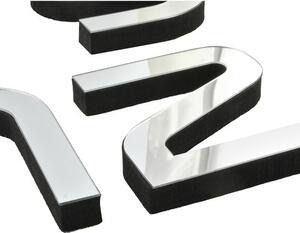 Ceas decorativ de perete Ruhhy - DIY cu efect de oglindă 3D, dimensiune reglabilă 60-130 cm, Argintiu
