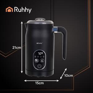 Spumant de lapte electric Ruhhy - funcție spumă caldă/rece, pentru Latte, Cappuccino și Frappé, 2 teluri de spumare incluse