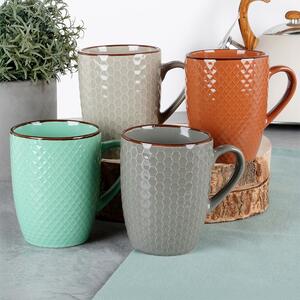 Set 4 căni ceramice Vilde - capacitate 400 ml, design multicolor, porțelan rezistent