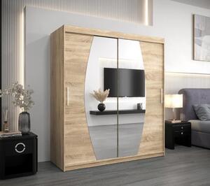 Dressing Cami, 160x60x200cm, cu oglinda, Sonoma, Pal 18 mm