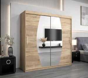 Dressing Cami, 180x60x200cm, cu oglinda, Sonoma, Pal 18 mm