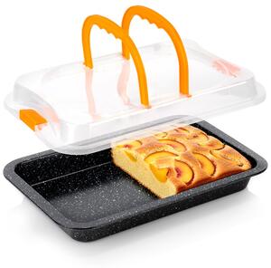 Tavă de copt antiaderentă cu mânere și capac detașabil Vilde - 36 x 23 x 4.5 cm, ideală pentru transport