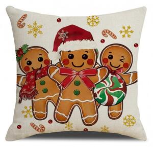 Husa de perna de Craciun GINGERJOY 45x45 cm, bej